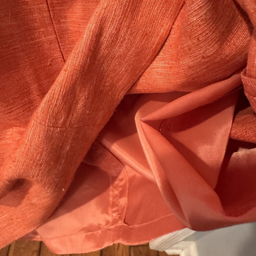 NEW Cynthia Howie Dress Women‎ Size 12 Salmon Pink  Silk Fit Flare Lined Midi - Picture 7 of 12